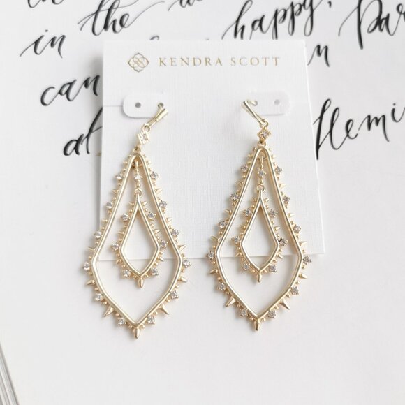 Kendra Scott Alice Gold Drop Earrings - Picture 3 of 3